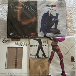 1 LOT of 5 pairs of Stylish Hosiery/Tights, multiple colors,
